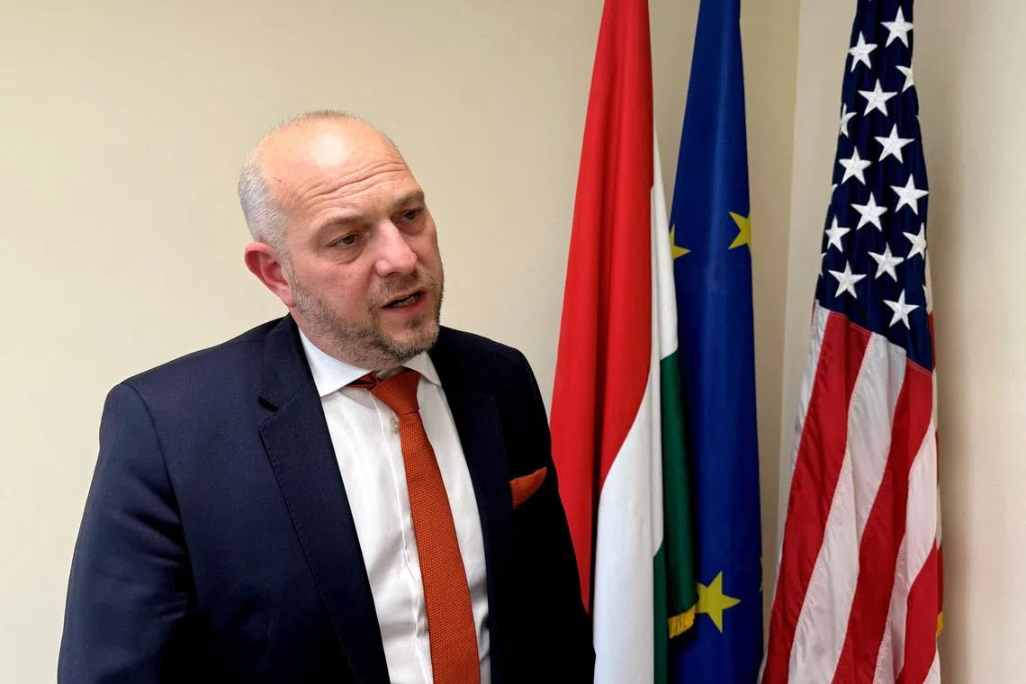 American Chamber of Commerce Hungary President Akos Janza speaks to Reuters during an interview at the group's headquarters in Budapest, Hungary, April 21, 2026. REUTERS/Gergely Szakacs