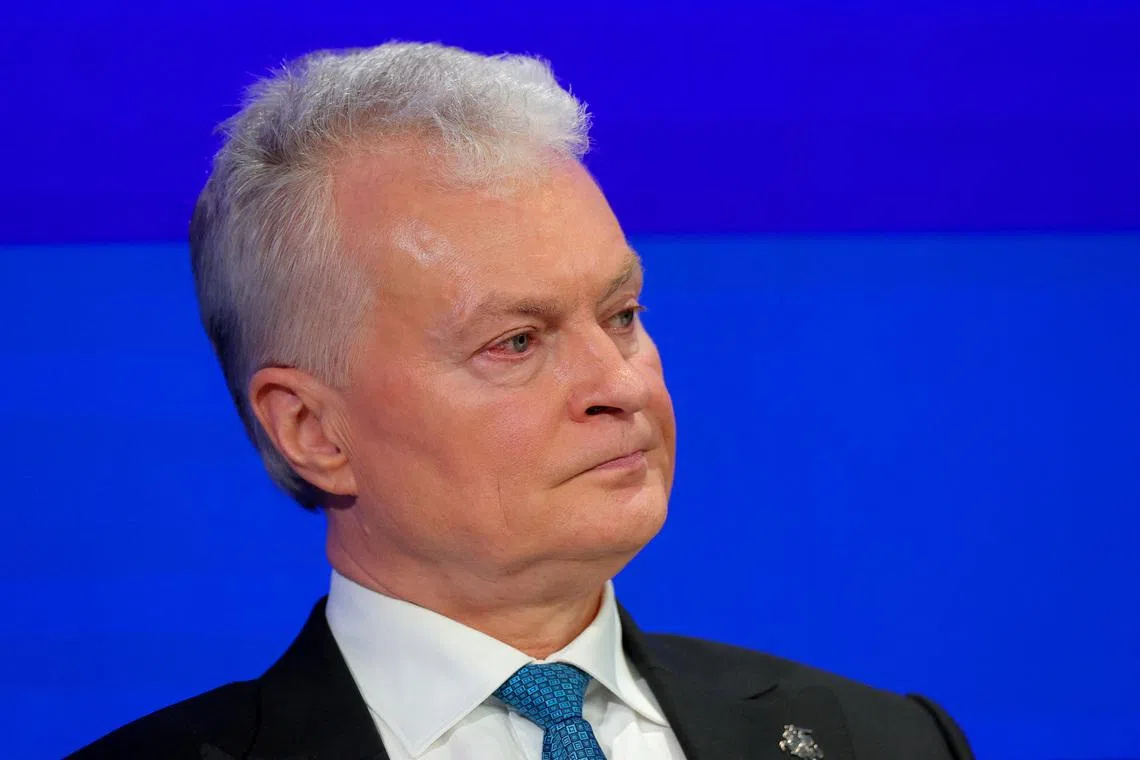 Lithuania's President Gitanas Nauseda attends the 56th annual World Economic Forum (WEF) meeting in Davos, Switzerland, January 20, 2026. REUTERS/Denis Balibouse