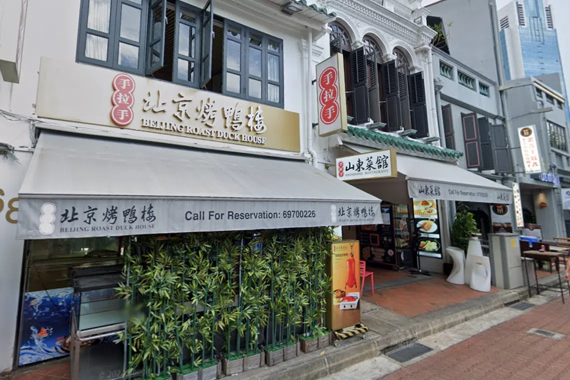 Boat Quay eateries Shandong Restaurant and Beijing Roast Duck House have been ordered to close for two weeks.