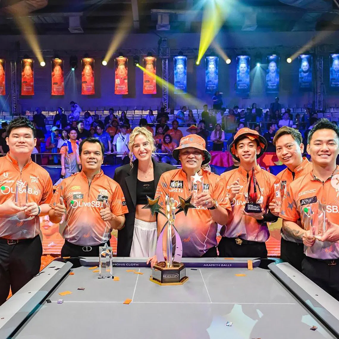 Aloysius Yapp (left) is hoping their successful Reyes Cup title defence on Oct 19 will provide him with another timely boost.