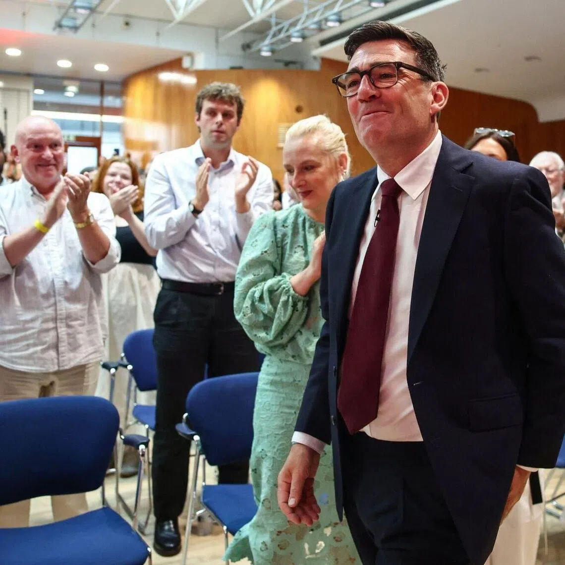 Andy Burnham (right), leader of the Labour Party, with party members in central London on July 17.