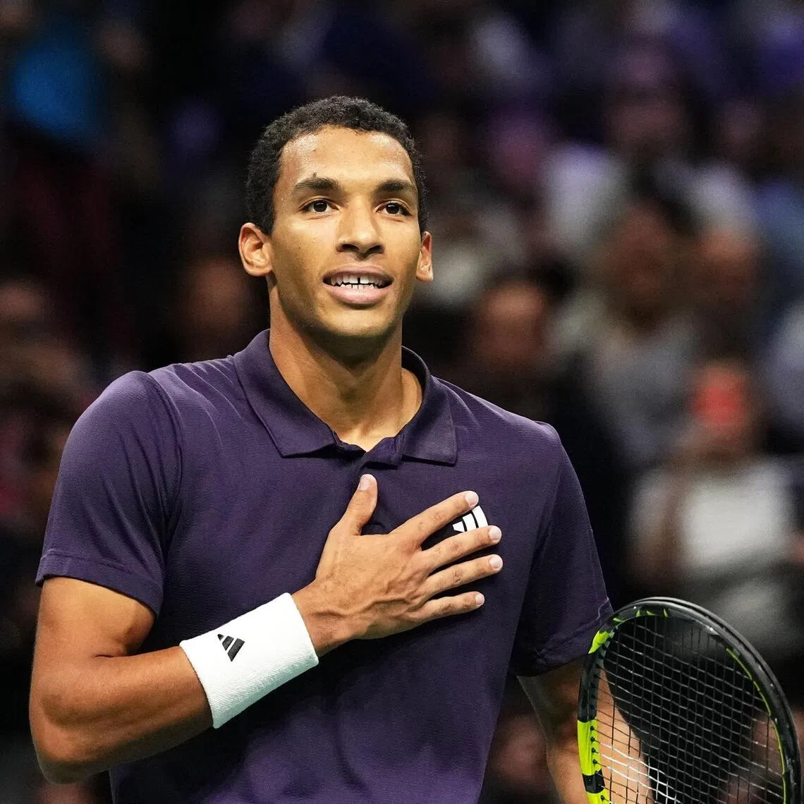 Canada's Felix Auger-Aliassime celebrates his win over Kazakhstan's Alexander Bublik.