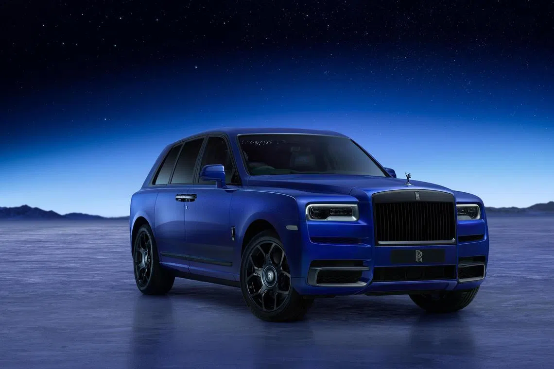 Standout features on the special Rolls-Royce include a unique Stardust Blue exterior colour.