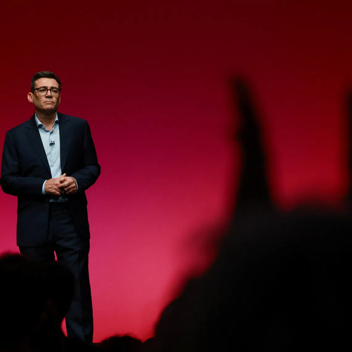 British Prime Minister Andy Burnham on stage at the Labour Party's annual conference in Liverpool, Britain, September 29, 2026. REUTERS/Temilade Adelaja