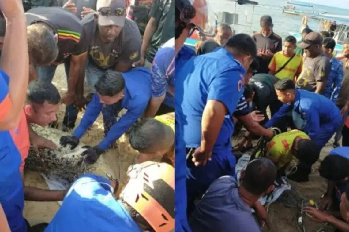 Some 20 officers and personnel were deployed, supported by the police, Fire and Rescue Department, the Wildlife Department and local fishermen.