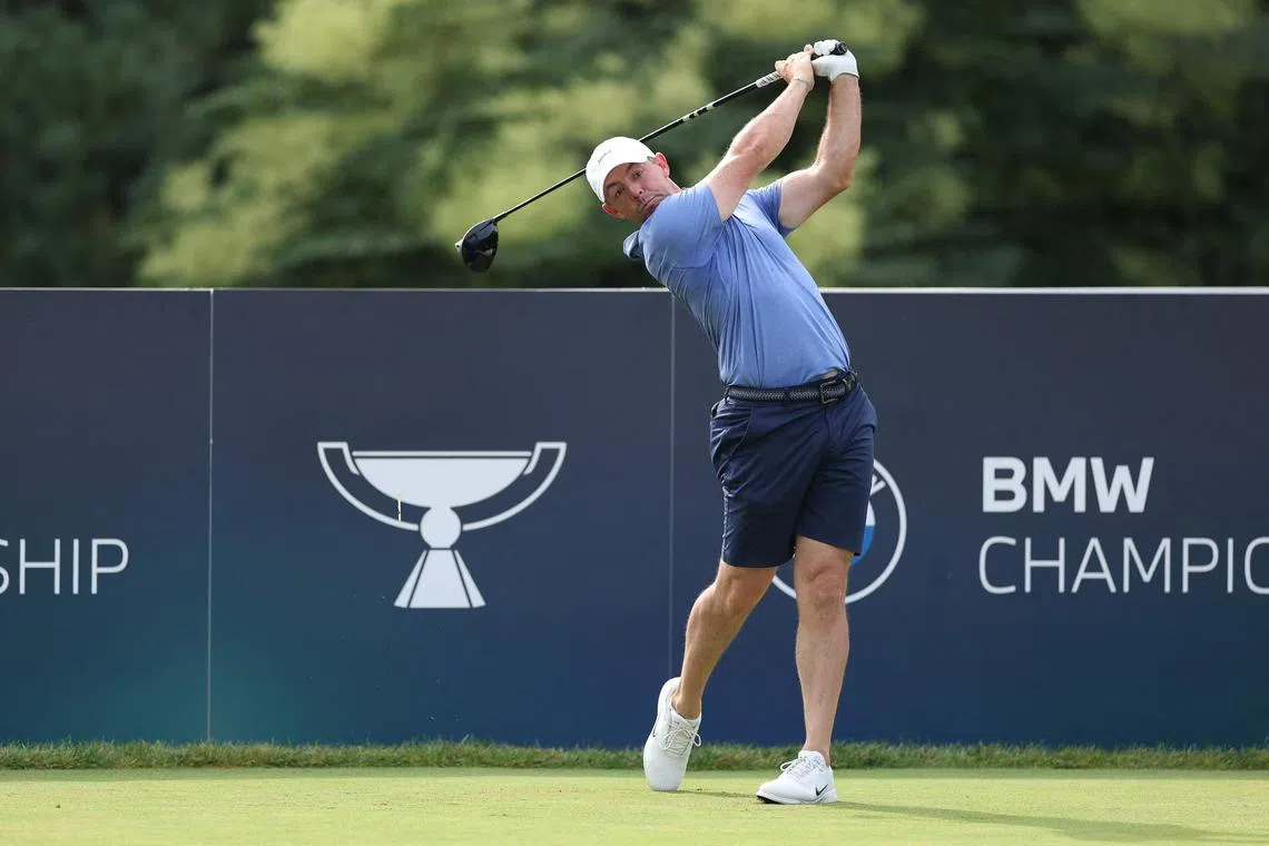 Northern Ireland's Rory McIlroy hits a shot during the pro-am prior to the BMW Championship, on Aug 13.