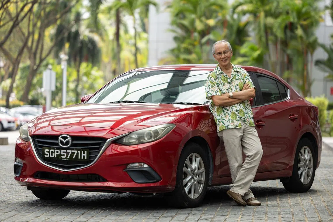 Profile of Mr Danny Yeo, 75, retiree, with his car.