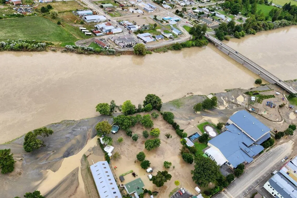FILE PHOTO: A view of flood damage in the the aftermath of cyclone Gabrielle in HawkeÕs Bay, New Zealand, in this picture released on  February 15, 2023.  New Zealand Defence Force/Handout via REUTERS/File Photo/File Photo