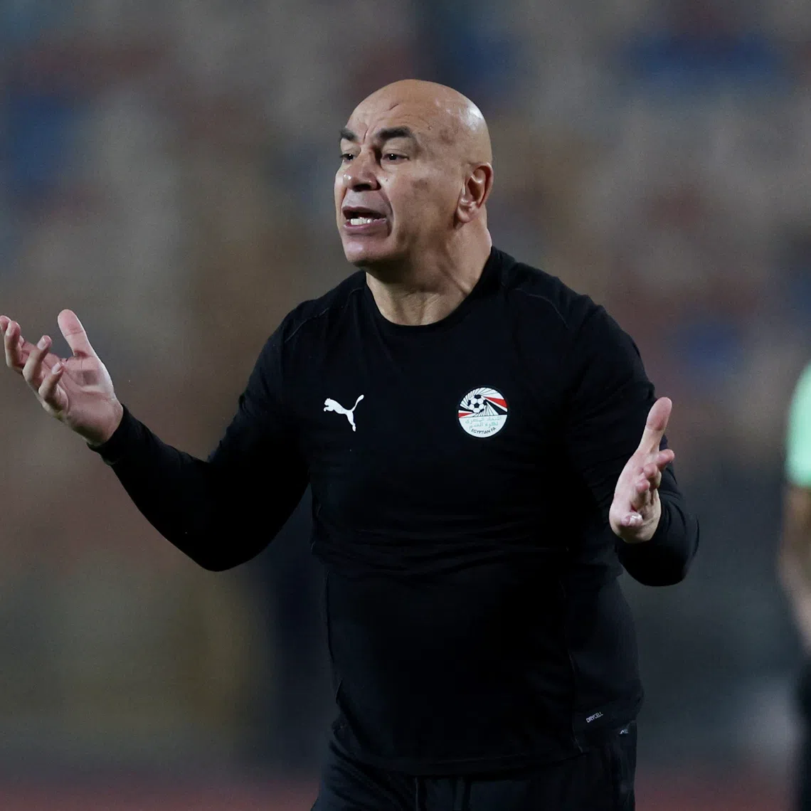 Soccer Football - International Friendly - Egypt v Nigeria - Cairo International Stadium, Cairo, Egypt - December 16, 2025 Egypt coach Hossam Hassan reacts during the match REUTERS/Amr Abdallah Dalsh