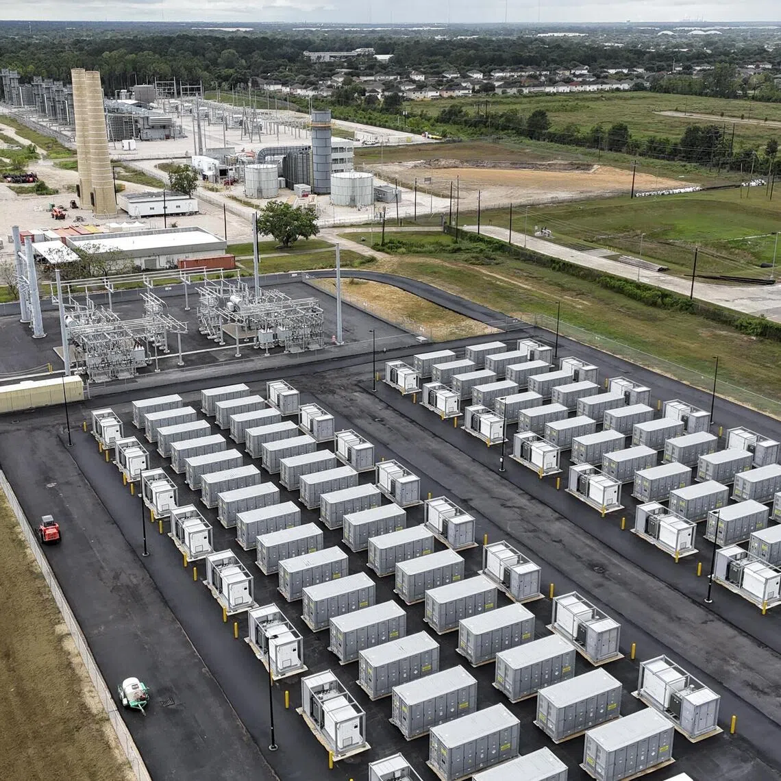 A Jupiter Power energy center in Houston, Aug. 30, 2024. The swift growth of battery storage as a source of power for the electric grid, along with the continued expansion of large-scale solar farms, could not have come at a better time for Texas. (Brandon Thibodeaux/The New York Times)