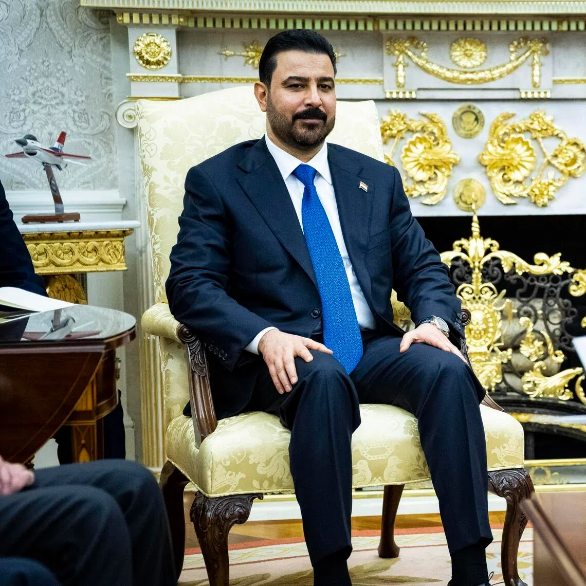 US President Donald Trump (right) and Iraqi Prime Minister Ali al-Zaidi during a meeting in the Oval Office of the White House in Washington on July 14.
