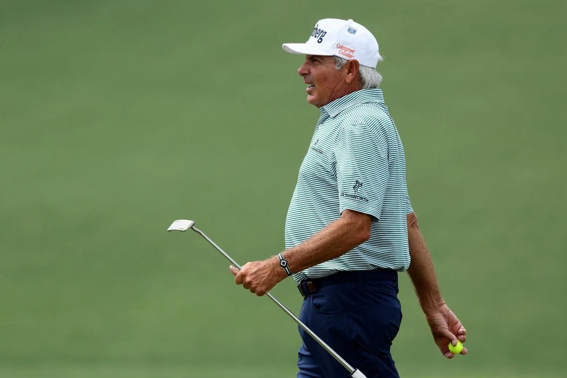 FILE PHOTO: Golf - The Masters - Augusta National Golf Club, Augusta, Georgia, U.S. - April 11, 2024 Fred Couples of the U.S. on the green on the 2nd hole during the first round REUTERS/Eloisa Lopez/File Photo