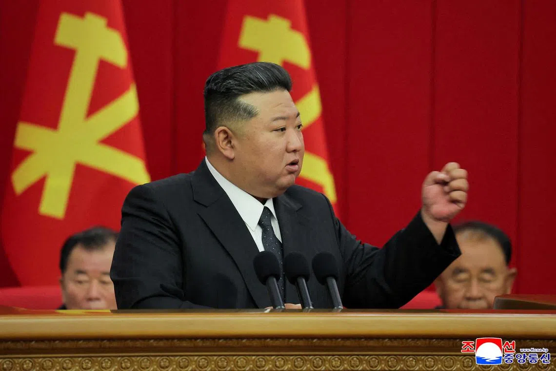 FILE PHOTO: North Korean leader Kim Jong Un attends the 12th Plenary Session of the 8th Central Committee of the Workers' Party of Korea, in Pyongyang, North Korea. via KCNA/File Photo