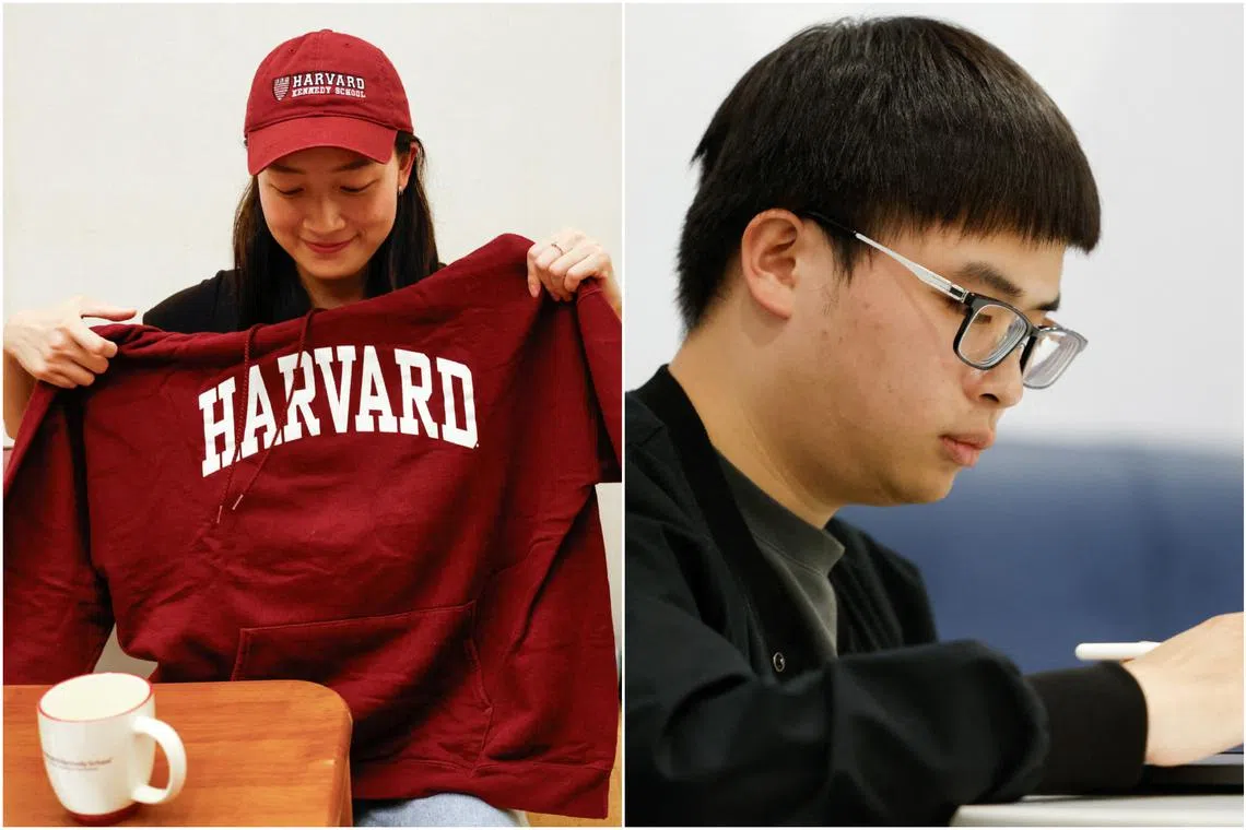 Taiwanese students Lin Yu-hsuan (left) and Vince are among those affected by the US government's move.