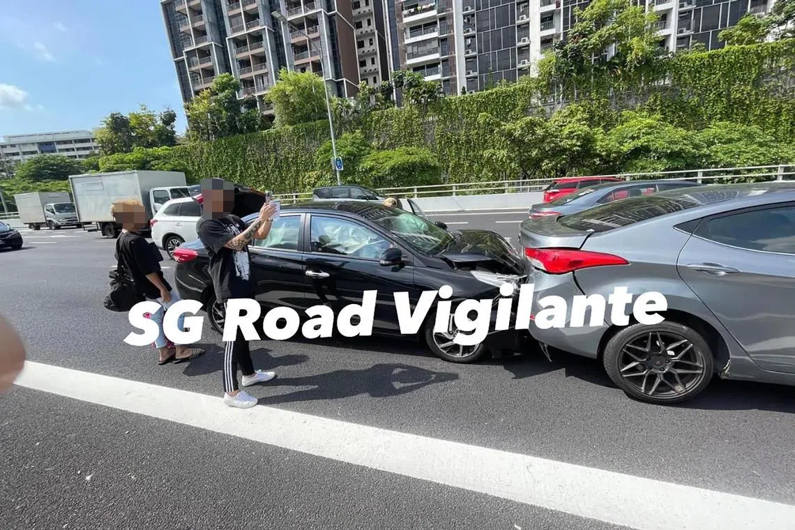 The fender bender also involved a taxi and three other cars.