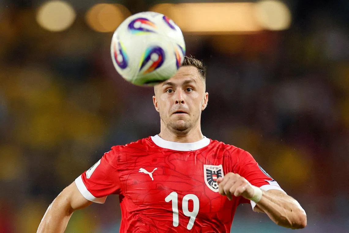 Austria's Christoph Baumgartner in action, Soccer Football, World Cup, European Qualifiers, Group H, Austria v Romania, Ernst-Happel-Stadion, Vienna, Austria, June 7, 2025. REUTERS/Lisa Leutner