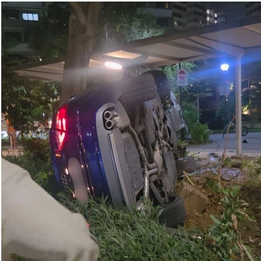 The accident at around 10.35pm on Oct 29 involved a blue Audi that ploughed through the road divider and slammed into a motorcycle and another car along Tampines Avenue 12.