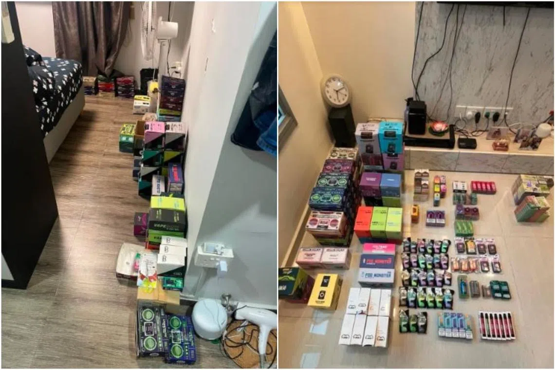 Officers found more than 1,000 e-vaporisers and related components at the suspect's residence.