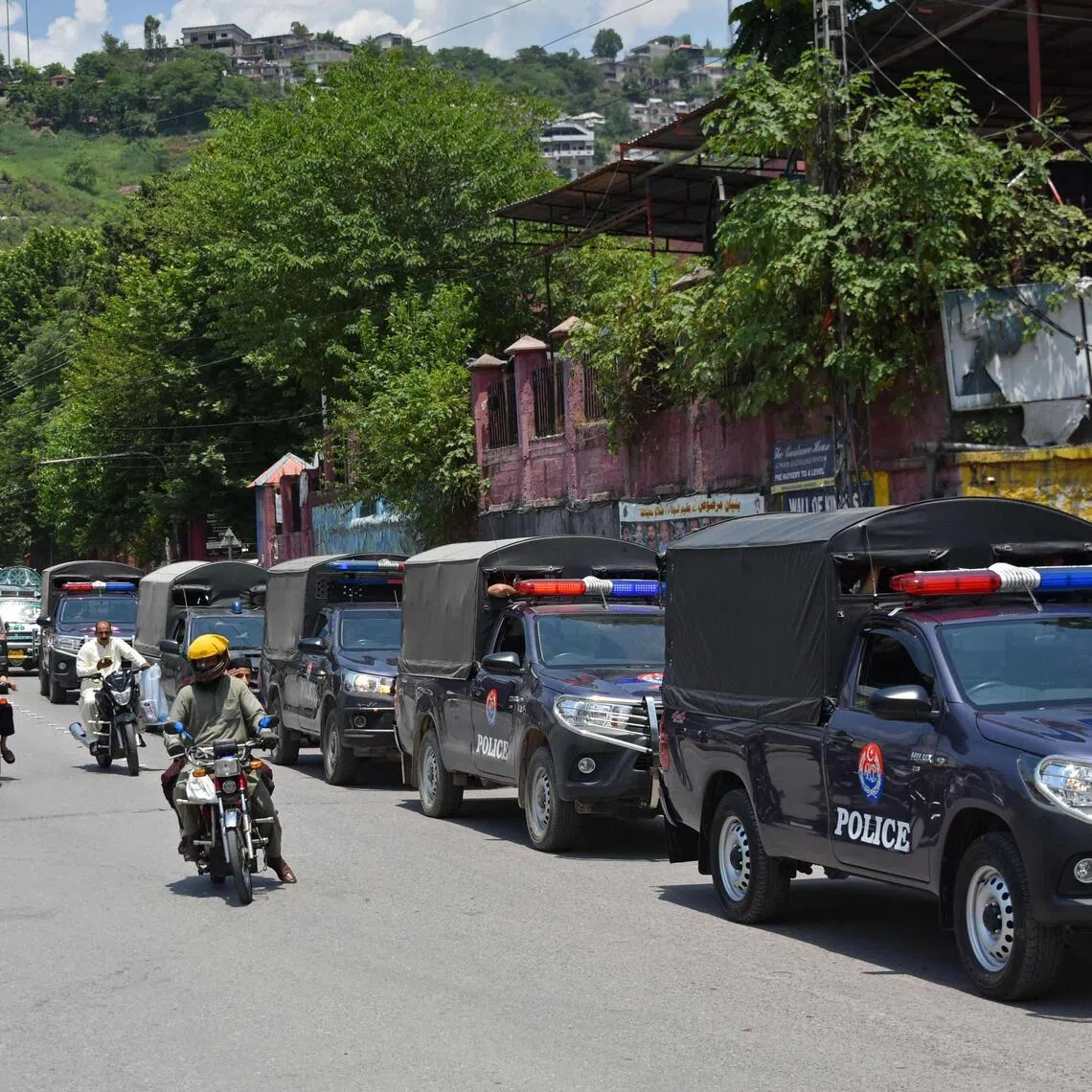 Markets were open in Muzaffarabad while law enforcement agencies were patrolling the city on June 8.