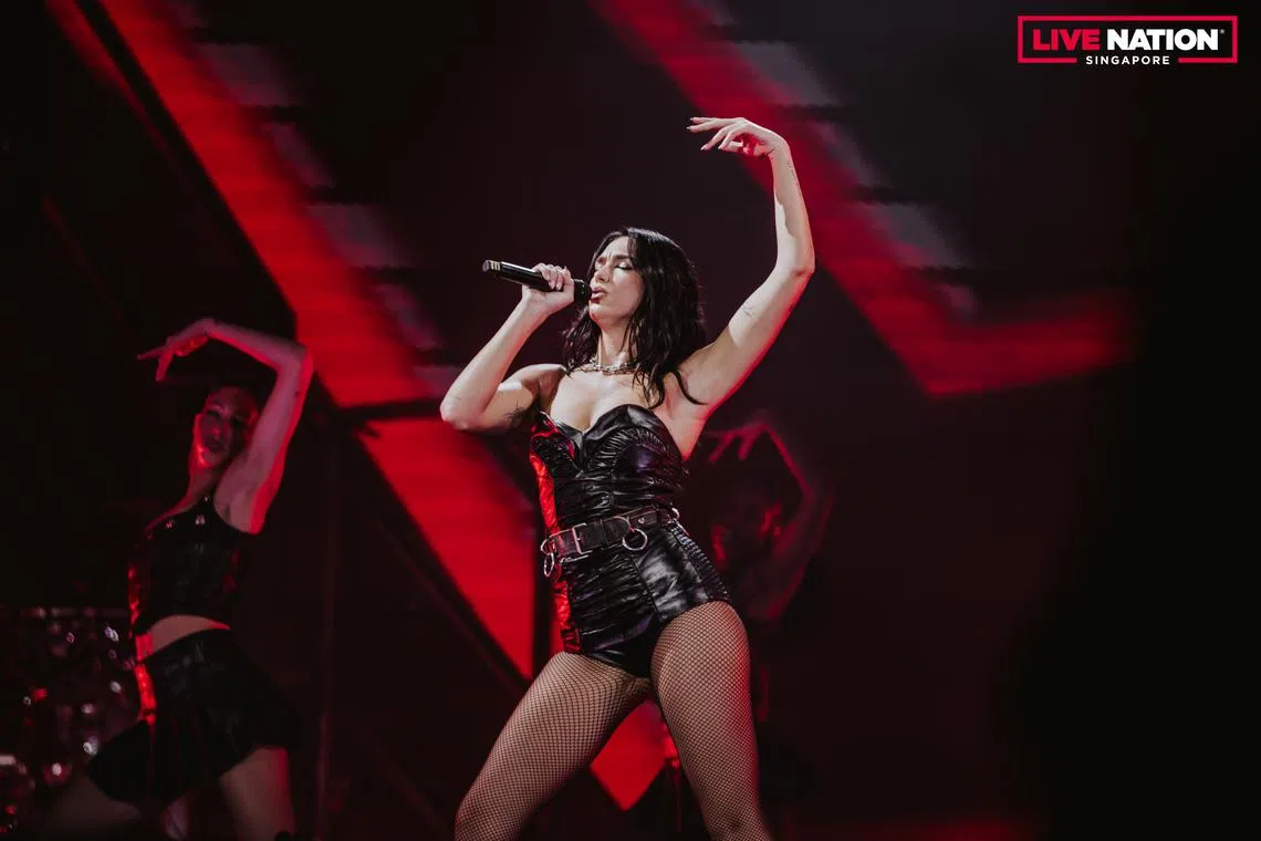 Dua Lipa, who performed at the Singapore Indoor Stadium on Nov 5 and 6 to kick off her Radical Optimism world tour, was due to perform in Jakarta on Nov 9 but pulled out the night before over safety issues.