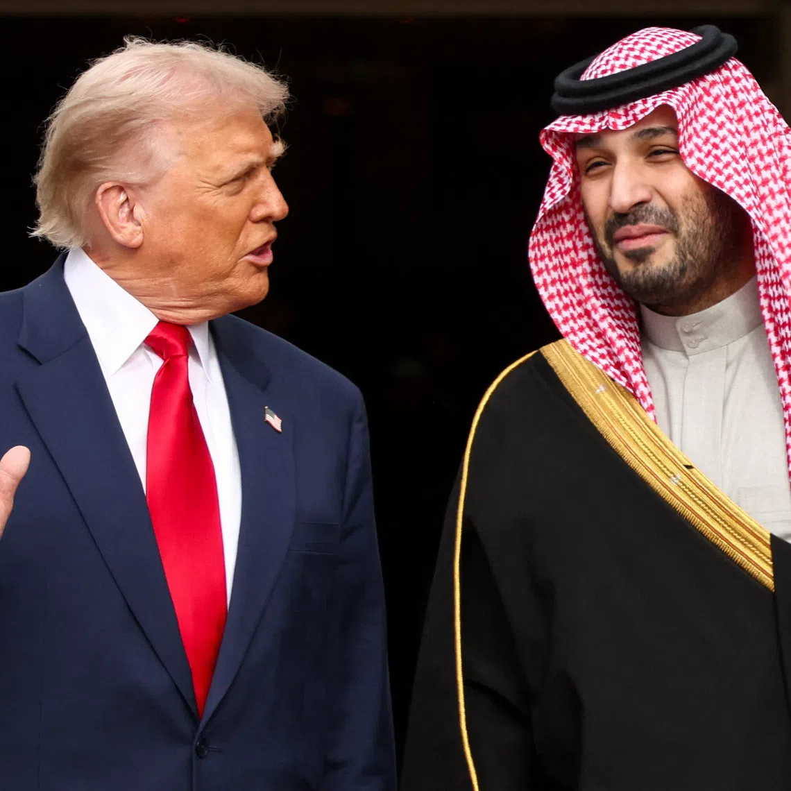 US President Donald Trump (left) welcoming Saudi Crown Prince Mohammed bin Salman to the White House on Nov 18.