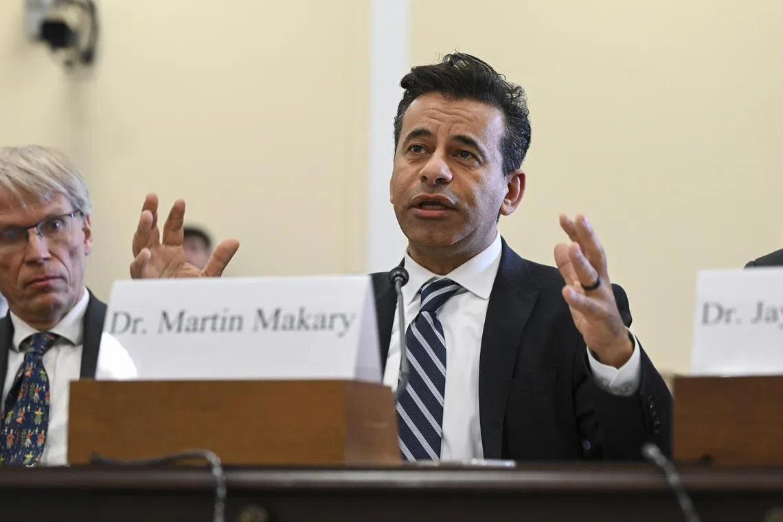 Dr Martin Makary testifies before the House Select Subcommittee on the Coronavirus Crisis on Capitol Hill in Washington, on Feb 28, 2023.