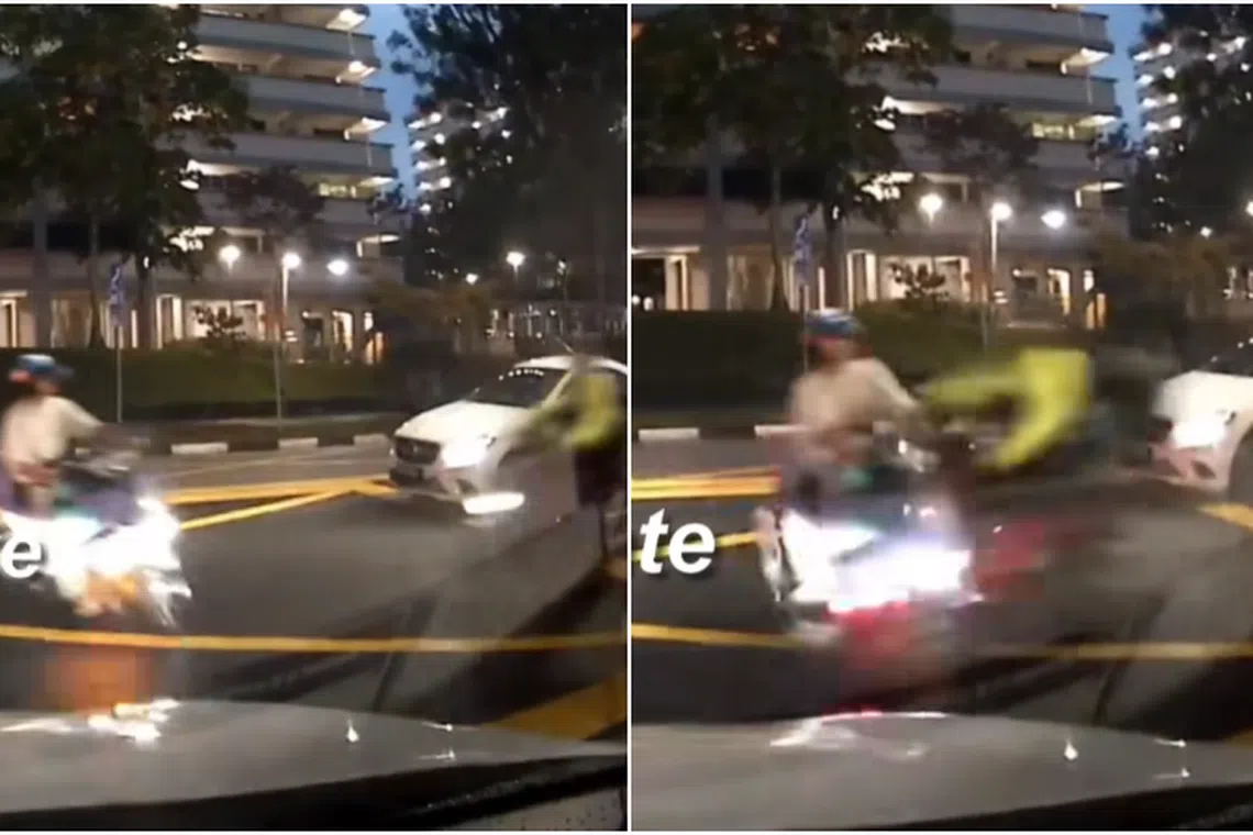 Dashcam footage of the accident shared on the SG Road Vigilante Facebook group shows the two riders being thrown from their motorcycles as a result of the collision.