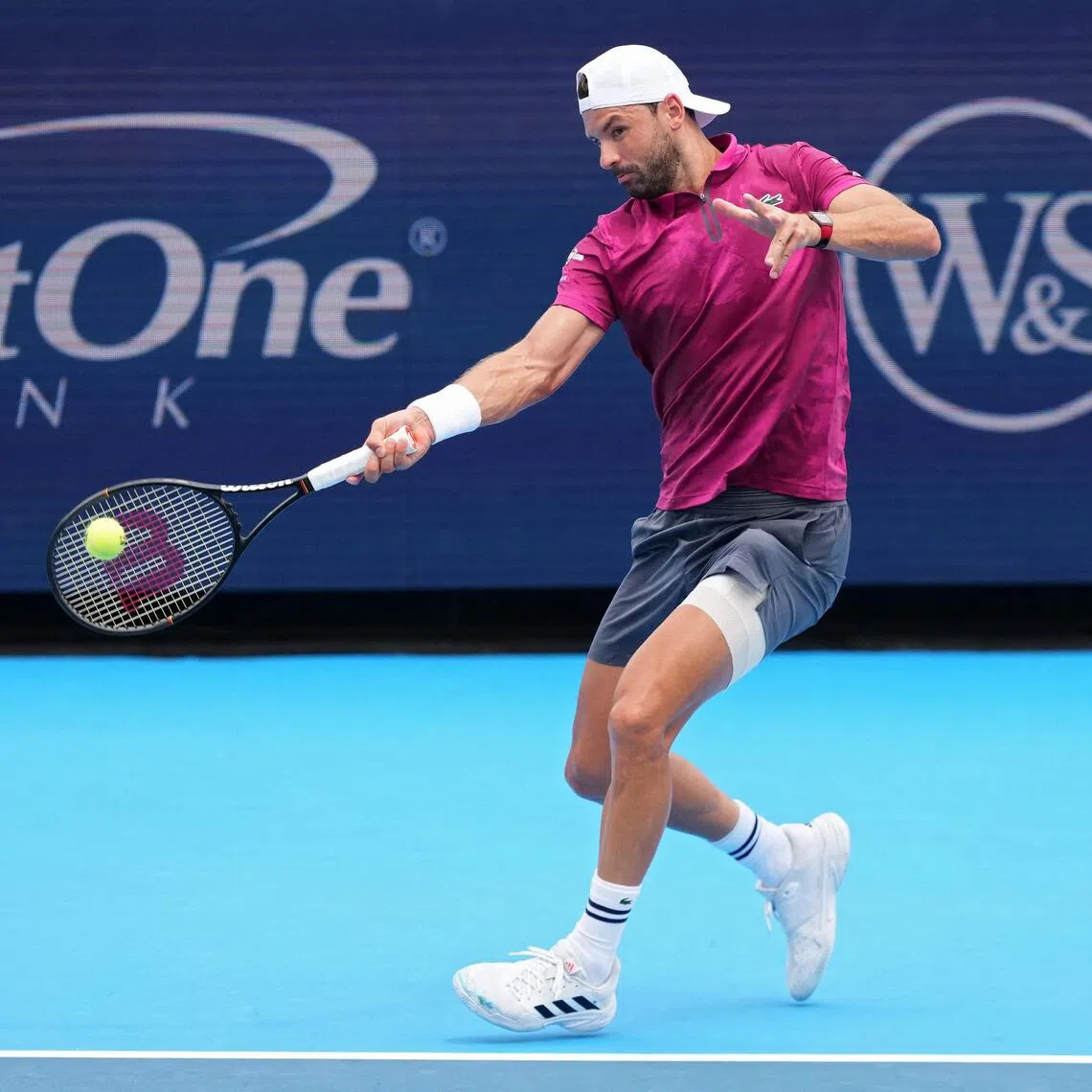 Grigor Dimitrov was unable to hold onto a 4-1 lead in the third set against Argentine Sebastian Baez and exited 6-1, 3-6, 4-6.