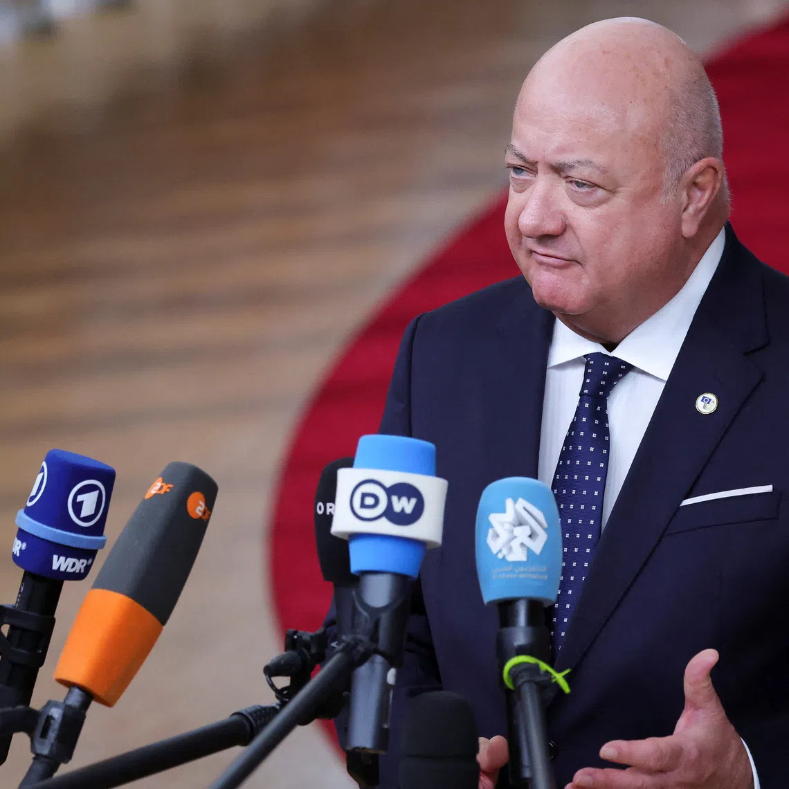 Austria's Chancellor Christian Stocker attends the Euro Summit in Brussels, Belgium, October 23, 2025. REUTERS/Yves Herman