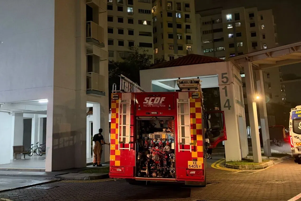 兀兰组屋一卧室发生火灾，50人被疏散