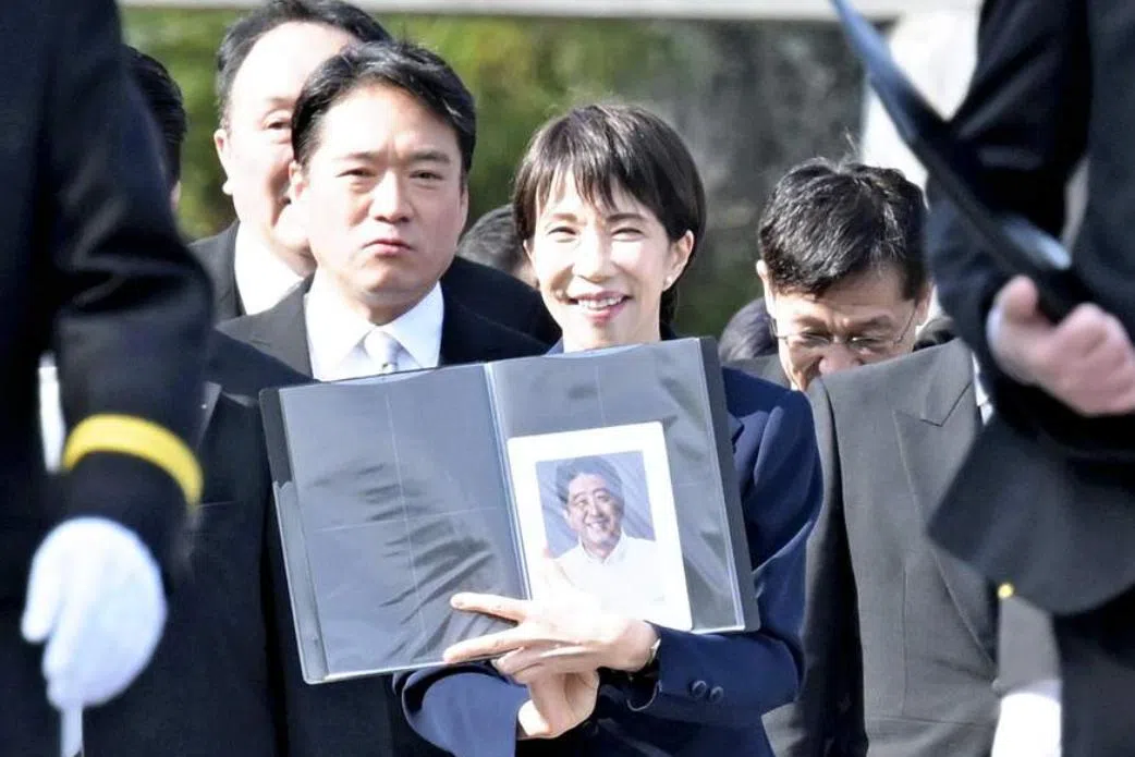 Japan Prime Minister Sanae Takaichi visited Ise Jingu shrine holding a portrait of the late Prime Minister Shinzo Abe.
