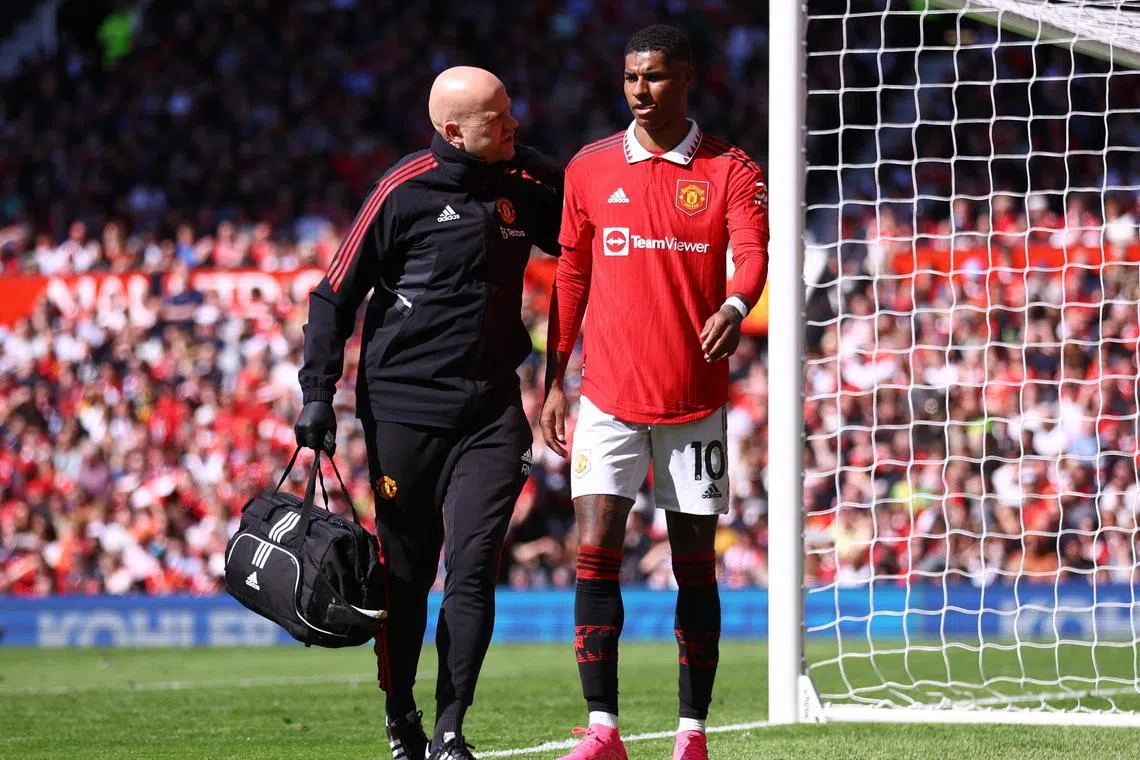 Rashford had a rare off day in front of goal before appearing to pull up with a groin injury.