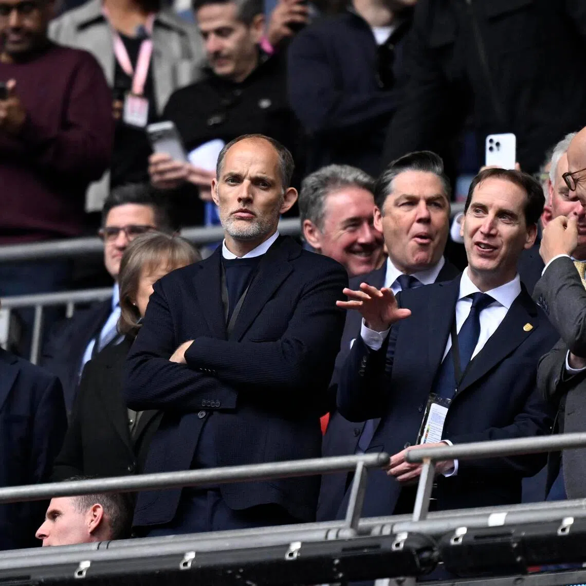 England manager Thomas Tuchel in the stands during the FA Cup final between Chelsea and Manchester City.
