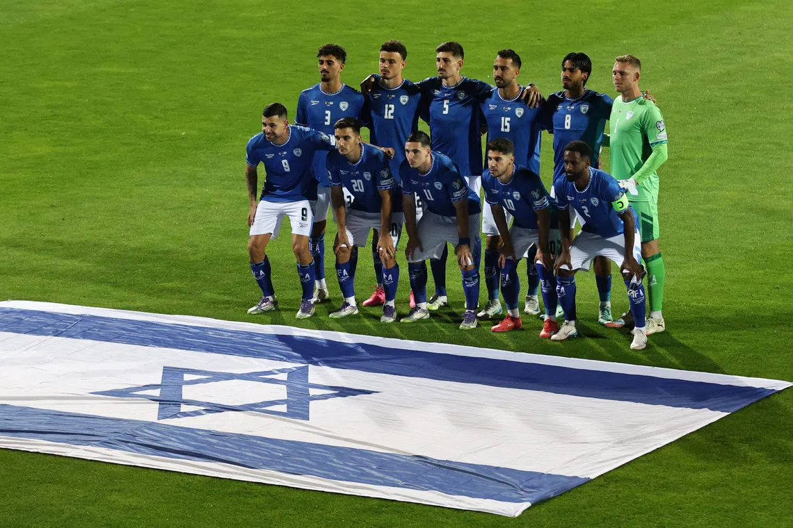 Soccer Football - World Cup - UEFA Qualifiers - Group I - Moldova v Israel - Zimbru Stadium, Chisinau, Moldova - September 5, 2025 Israel players pose for a team group photo before the match REUTERS/Vladislav Culiomza