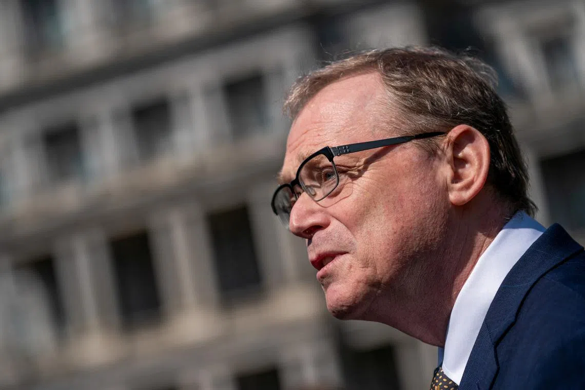 National Economic Council Director Kevin Hassett speaks to reporters at the White House in Washington, D.C., U.S., April 18, 2025. REUTERS/Nathan Howard/File Photo