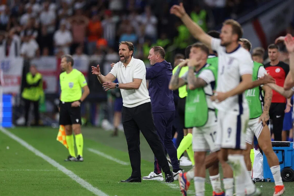England's head coach Gareth Southgate pictured during their match against Slovakia.
