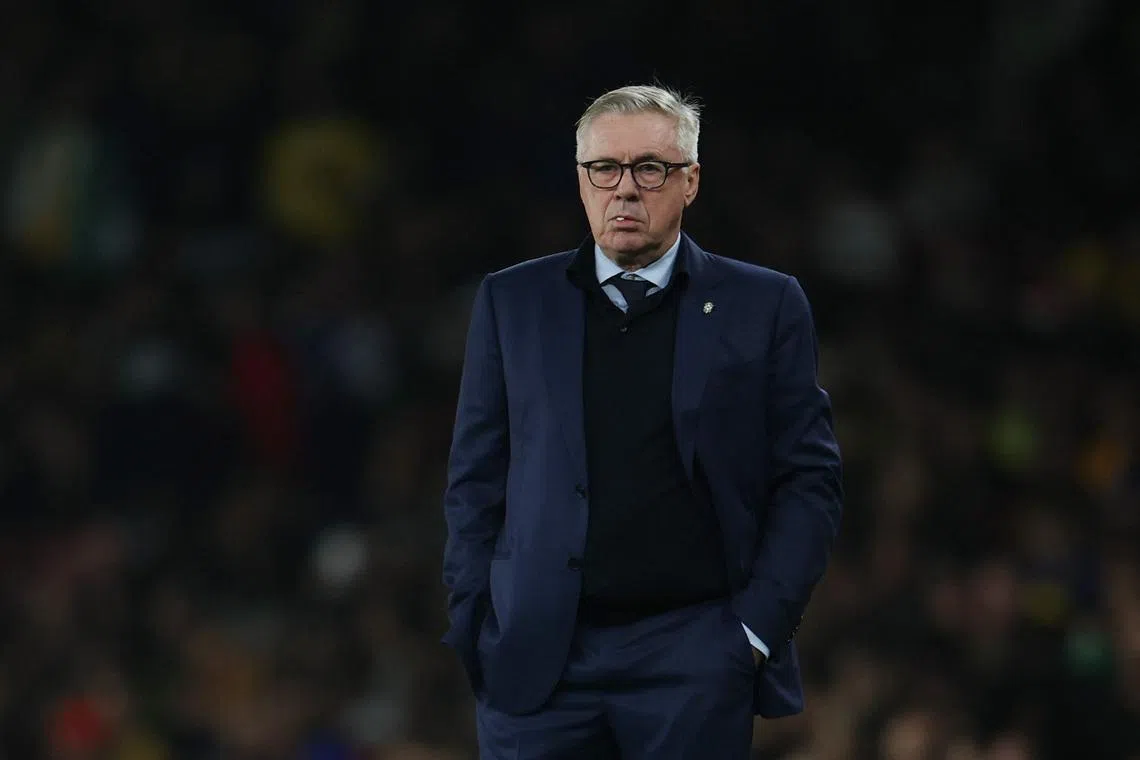 Soccer Football - International Friendly - Brazil v Senegal - Emirates Stadium, London, Britain - November 15, 2024 Brazil coach Carlo Ancelotti REUTERS/Isabel Infantes/File Photo