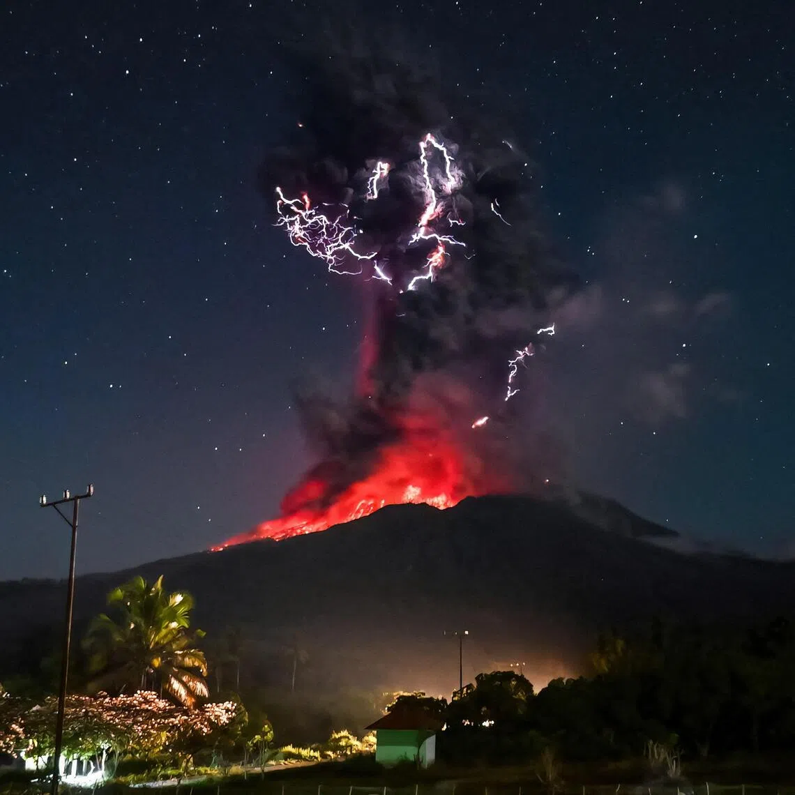 The volcano erupted on Oct 15 at 1.35am local time for around nine minutes, the country's Geological Agency said in a statement. 