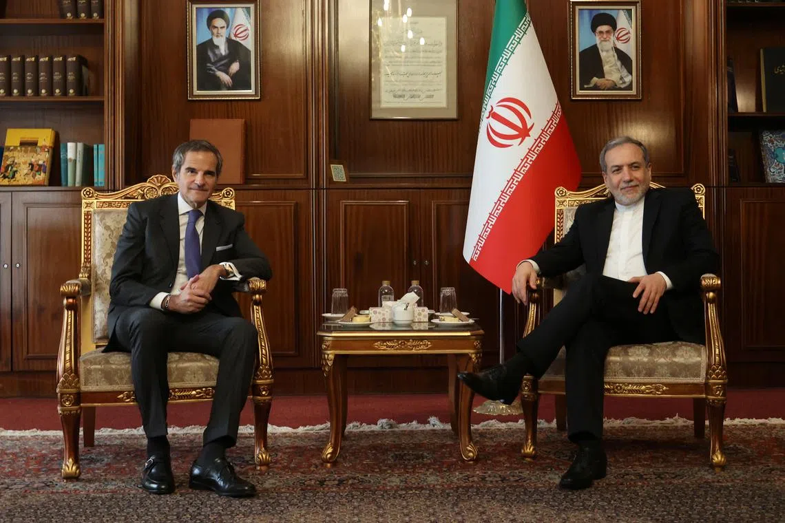 International Atomic Energy Agency director General Rafael Grossi meets with Iran's Foreign Minister Abbas Araqchi in Tehran, Iran, November 14, 2024. Majid Asgaripour/WANA (West Asia News Agency) via REUTERS