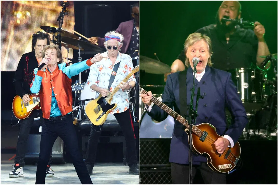 Former Beatle Paul McCartney (right) had recorded bass parts for a forthcoming Rolling Stones project.