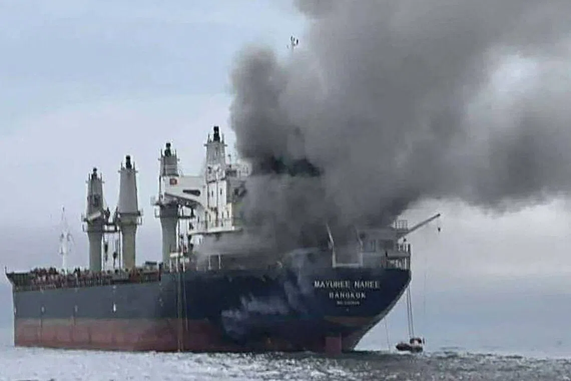 3 cargo vessels hit near Strait of Hormuz as Iran threatens to close ...