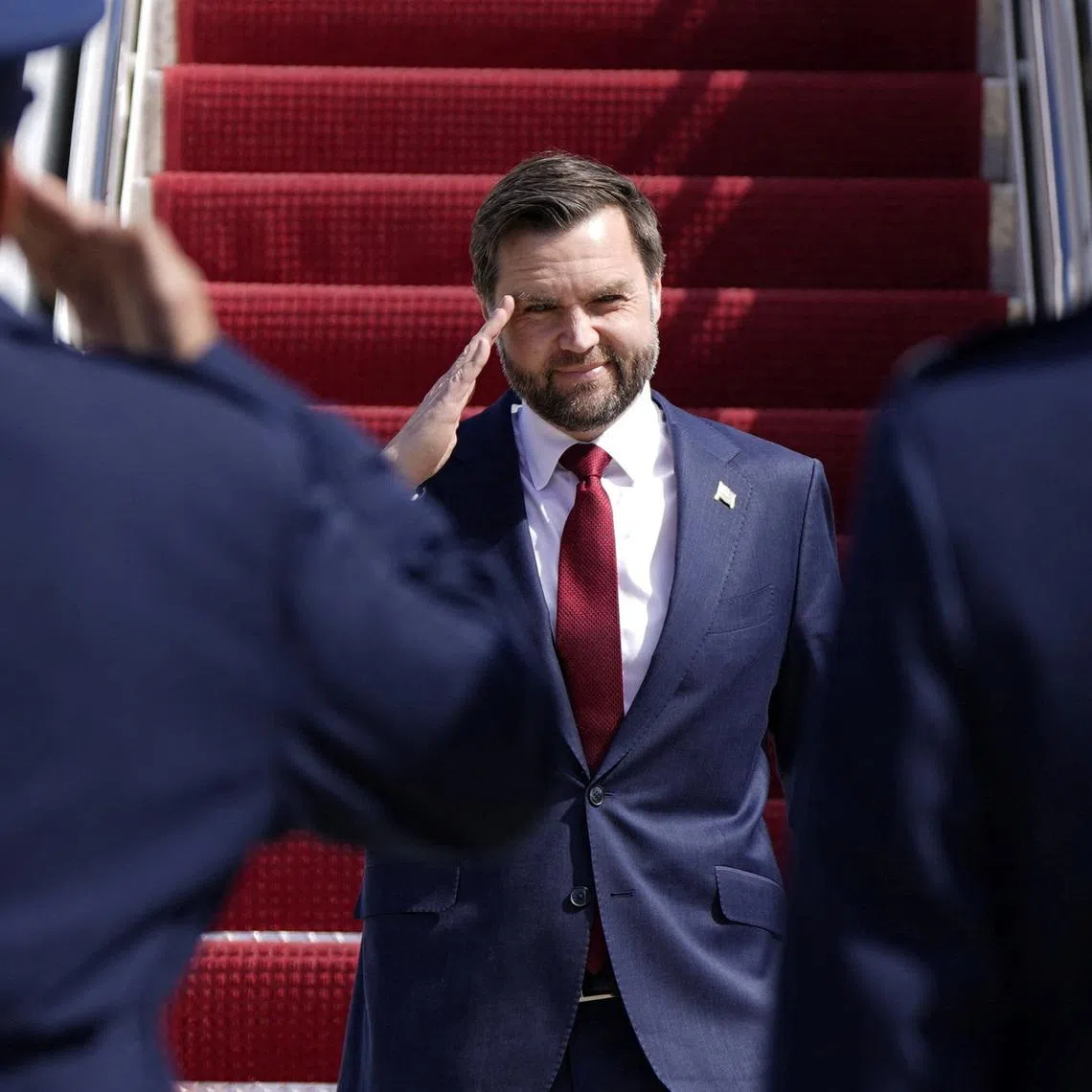Vice President JD Vance disembarks Air Force Two at Joint Base Andrews, Maryland, U.S., March 18, 2026. Elizabeth Frantz/Pool via REUTERS