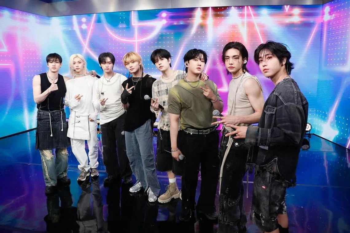 K-pop boy band Stray Kids performed on Good Morning America on May 15, 2024.