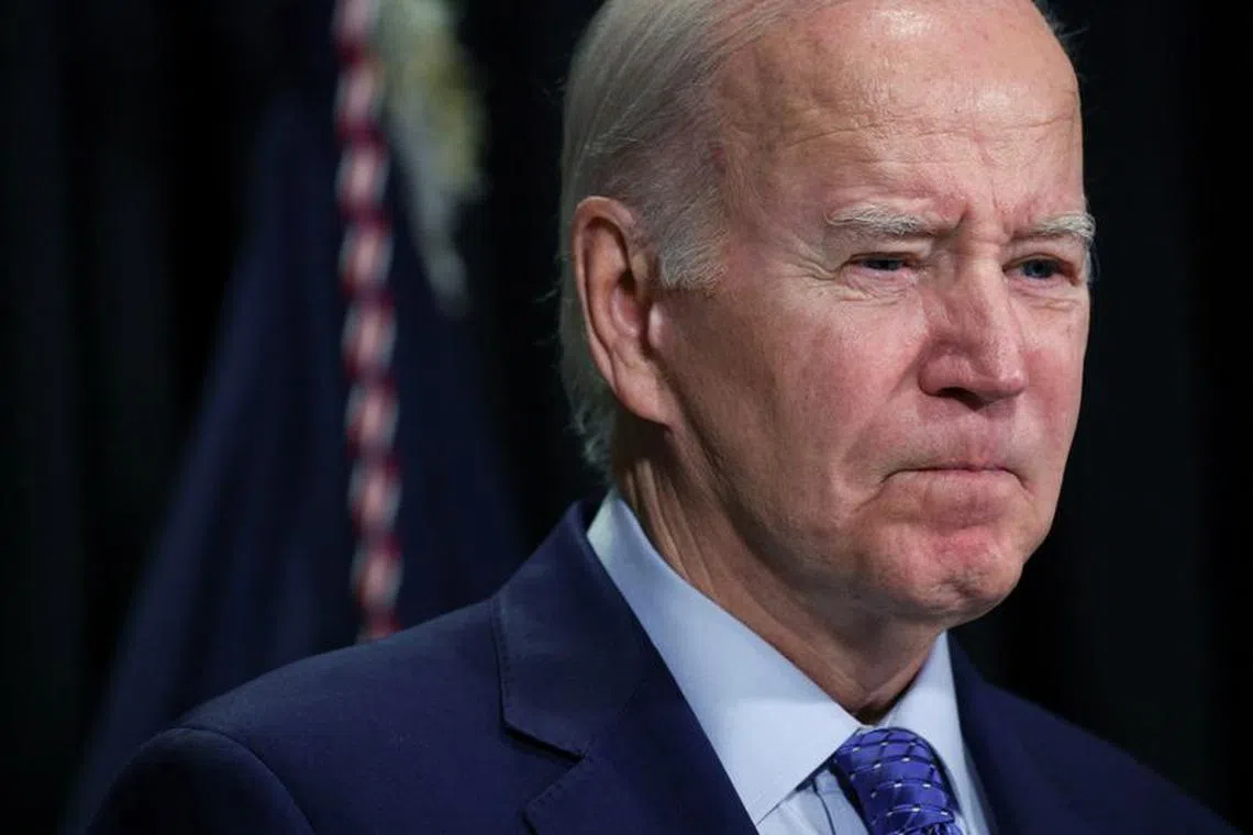 U.S. President Joe Biden delivers remarks, following a hostages-prisoners swap deal between Hamas and Israel, during a press conference in Nantucket, Massachusetts, U.S., November 26, 2023. REUTERS/Tom Brenner