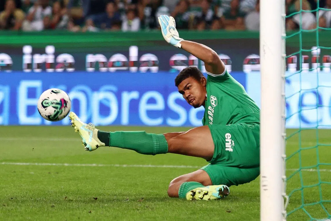 FILE PHOTO: Soccer Football - Portugal - Primeira Liga - Sporting Lisbon v Famalicao - Estadio Jose Alvalade, Lisbon, Portugal - August 27, 2023 Famalicao's Luiz Junior in action REUTERS/Pedro Nunes/File Photo