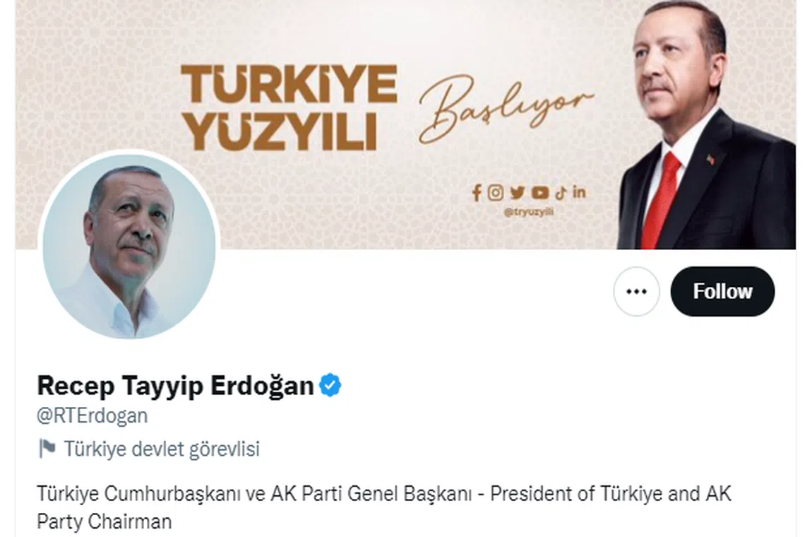 Turkish President Tayyip Erdogan has 19.5 million followers on Twitter. 