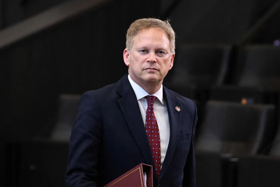Britain's Defense Minister Grant Shapps attends the Nato - Ukraine Council Defence Ministers at the Nato headquarters in Brussels on February 15, 2024. (Photo by JOHN THYS / AFP)