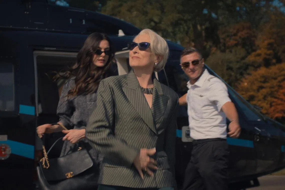 Anne Hathaway (left) and Meryl Streep in The Devil Wears Prada 2.