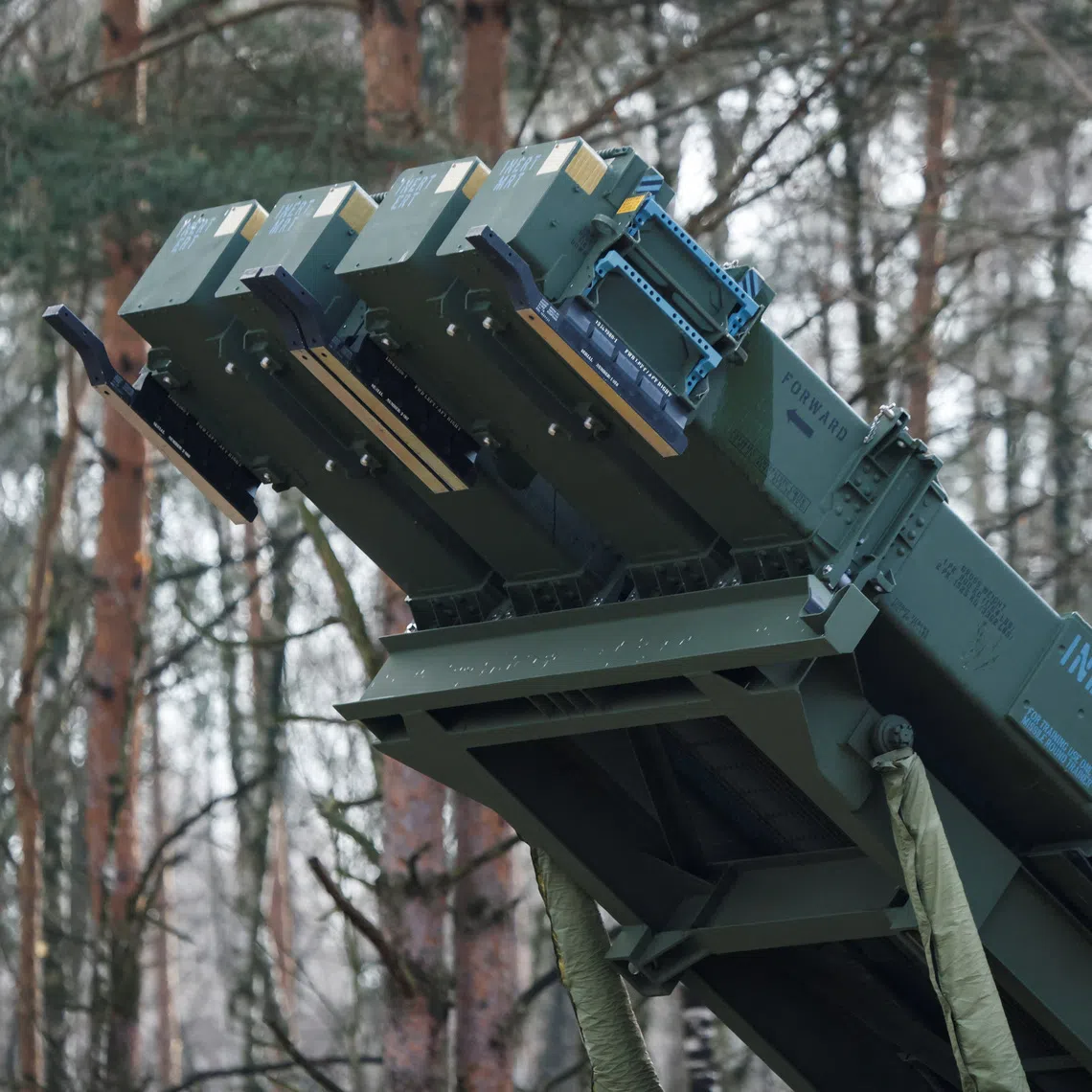 FILE PHOTO: Surface-to-air missile launcher of the Patriot (Wisla) system newly integrated into the Integrated Battle Command System (IBCS) stands at an army base in Sochaczew, Poland, December 18, 2024. REUTERS/Kuba Stezycki/File Photo