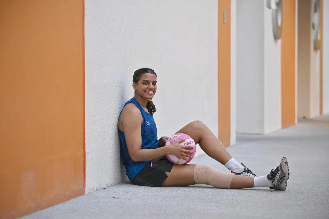 Singapore netball player, Sindhu Nair, at OCBC Arena on July 23, 2024.